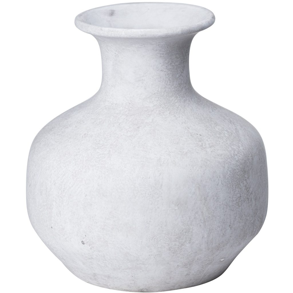 Darcy Squat Stone-Inspired Ceramic Vase - Stone