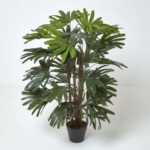 Artificial Rhapis Excelsa Palm Tree, 120 cm Tall - Green