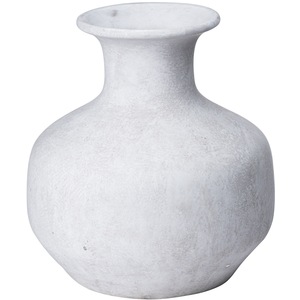 Darcy Squat Stone-Inspired Ceramic Vase - Stone