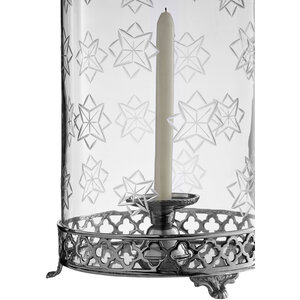Fizzah Hurricane Candle Holder with Nickel Finish - Silver - Image 2