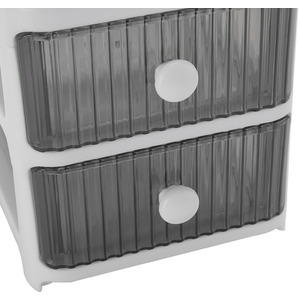 Transparent Desktop Organizer with 4 Drawers - Grey - Image 2