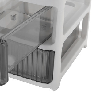 Transparent Desktop Organizer with 4 Drawers - Grey - Image 3