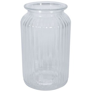 Ribbed Glass Vase H18.5 cm - Clear