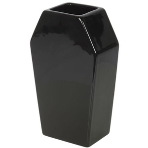 Ceramic Coffin Shaped Flower Vase - Black