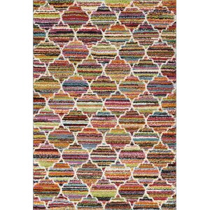 Rio Modern Living Room Shaggy Area Rug Geometric Abstract Rug Trellis Design - Image 2