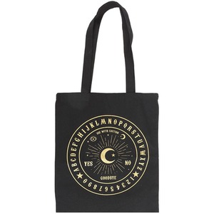 Talking Board Polycotton Tote Shopping Bag - Black