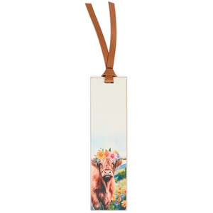 Floral Highland Cow Bookmark