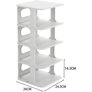 4-Tier PP Shoe Rack - White
