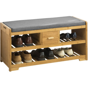 SoBuy Bamboo 2 Tiers Shoe Rack - Brown