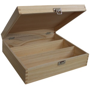 Three Bottle Clear Varnish Wooden Box - Brown