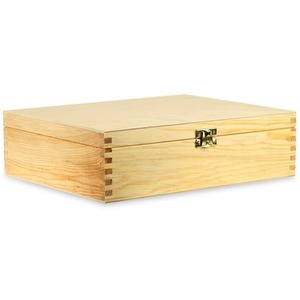 Wooden Storage Box With Lid Decorative Home Organiser - clear