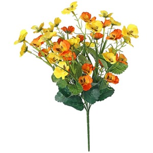 Artificial Silk Pansy Bush 42cm