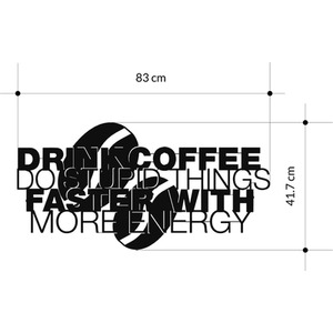 Coffee For More Energy Metal Wall Art - Black - Black