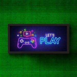 Wall Art Framed Print Kids Let's Play - Black