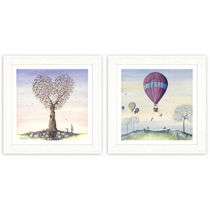 Stephenson Whimsical Bunnies Framed Art - Multicolour