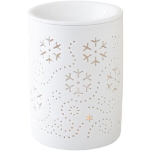 Snowflake Cut Out Oil Burner and Wax Warmer - White