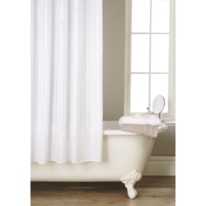 Satin Striped Shower Curtain - White