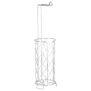 Wave Design Free Standing Toilet Roll Holder  - Silver