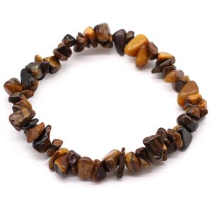 Tiger Eye Chip Stone Bracelet - Shimmering Golden-Brown Jewelry - Brown
