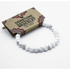 White Jasper Manifestation Bracelet for Peace  Serenity - White
