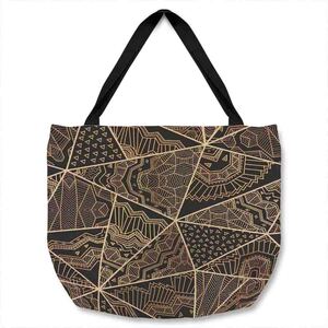 Geometric Triangles With Patterns Tote bag - Brown