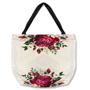 Open Roses Tote bag - Red