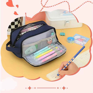 Large Capacity Pencil Case with Multiple Partitions