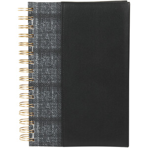 Tartan PU Chunky Notebook A5 - Grey